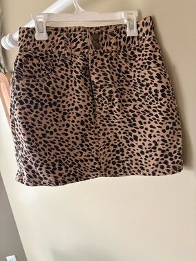 Billabong Leopard Print Mini Skirt - Tan and Black